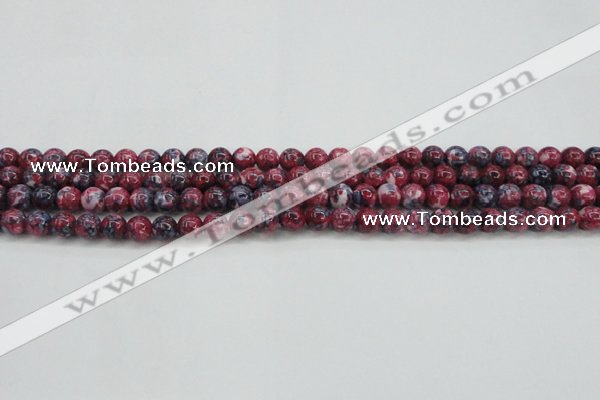 CRF342 15.5 inches 4mm round dyed rain flower stone beads wholesale