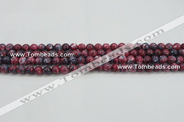 CRF343 15.5 inches 6mm round dyed rain flower stone beads wholesale