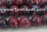 CRF347 15.5 inches 14mm round dyed rain flower stone beads wholesale