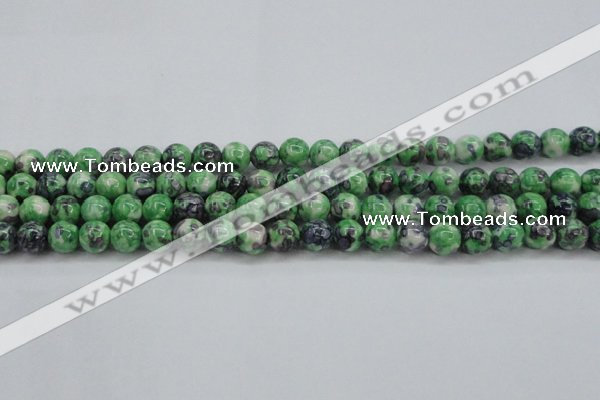 CRF351 15.5 inches 8mm round dyed rain flower stone beads wholesale