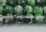 CRF352 15.5 inches 10mm round dyed rain flower stone beads wholesale