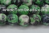 CRF353 15.5 inches 12mm round dyed rain flower stone beads wholesale