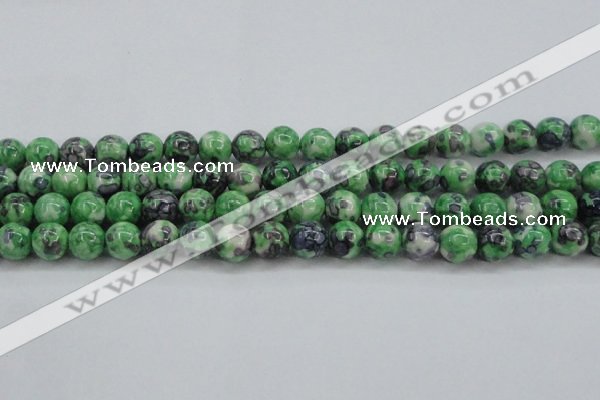 CRF353 15.5 inches 12mm round dyed rain flower stone beads wholesale