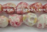 CRF358 15.5 inches 11*12mm skull dyed rain flower stone beads