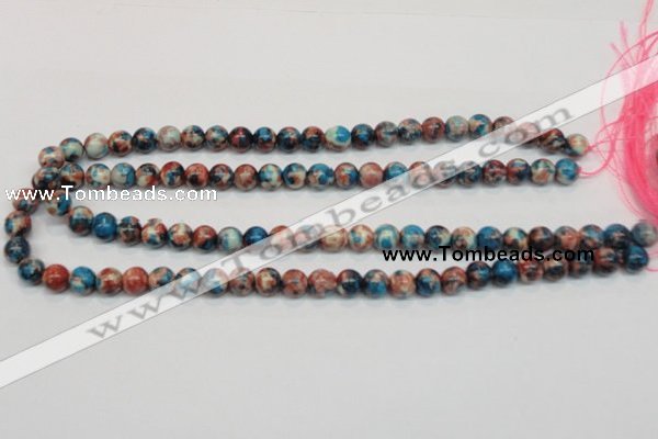 CRF36 15.5 inches 8mm round dyed rain flower stone beads wholesale