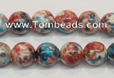 CRF37 15.5 inches 12mm round dyed rain flower stone beads wholesale