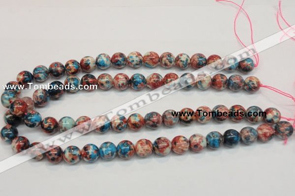 CRF37 15.5 inches 12mm round dyed rain flower stone beads wholesale