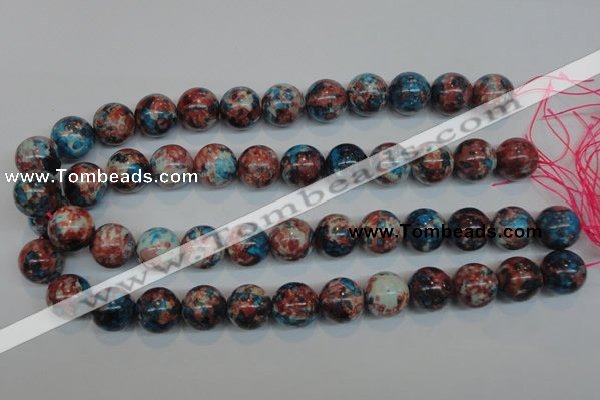 CRF38 15.5 inches 16mm round dyed rain flower stone beads wholesale