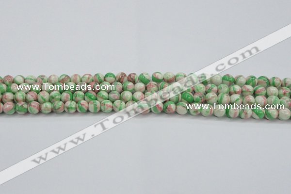 CRF380 15.5 inches 4mm round dyed rain flower stone beads wholesale