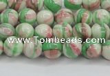 CRF381 15.5 inches 6mm round dyed rain flower stone beads wholesale