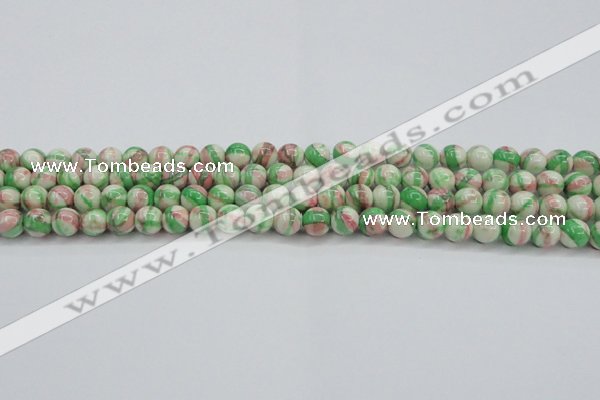 CRF381 15.5 inches 6mm round dyed rain flower stone beads wholesale