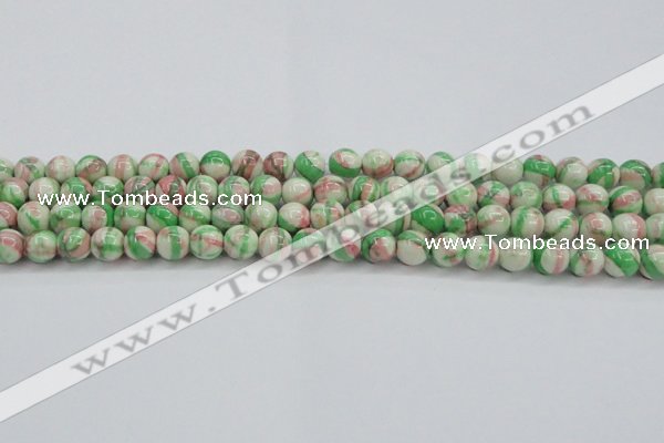 CRF382 15.5 inches 8mm round dyed rain flower stone beads wholesale