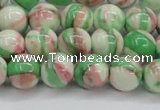 CRF383 15.5 inches 10mm round dyed rain flower stone beads wholesale