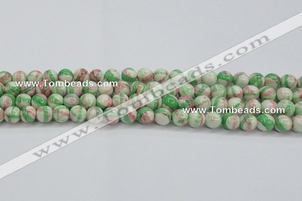 CRF383 15.5 inches 10mm round dyed rain flower stone beads wholesale