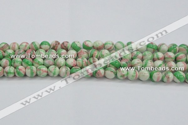 CRF384 15.5 inches 12mm round dyed rain flower stone beads wholesale