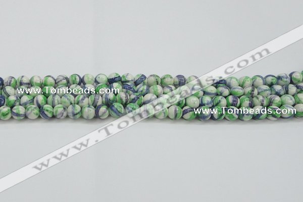 CRF387 15.5 inches 6mm round dyed rain flower stone beads wholesale