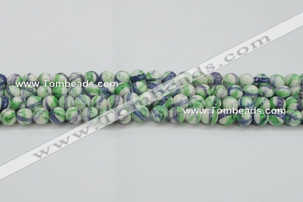 CRF389 15.5 inches 10mm round dyed rain flower stone beads wholesale