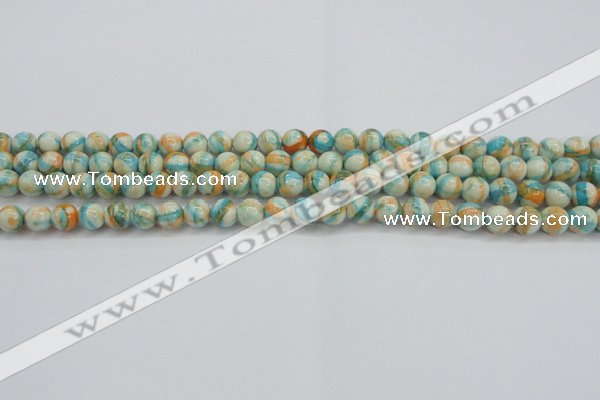 CRF392 15.5 inches 4mm round dyed rain flower stone beads wholesale