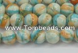 CRF393 15.5 inches 6mm round dyed rain flower stone beads wholesale