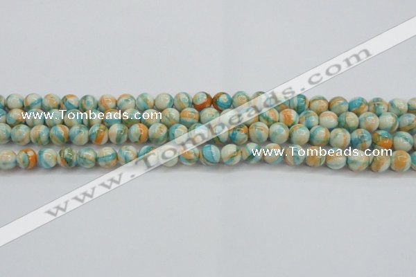 CRF393 15.5 inches 6mm round dyed rain flower stone beads wholesale