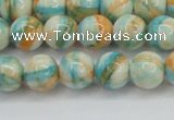 CRF394 15.5 inches 8mm round dyed rain flower stone beads wholesale