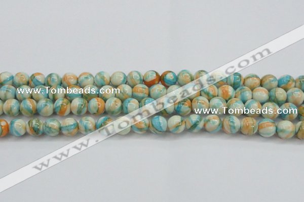 CRF395 15.5 inches 10mm round dyed rain flower stone beads wholesale