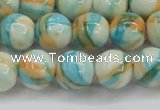 CRF396 15.5 inches 12mm round dyed rain flower stone beads wholesale
