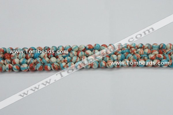 CRF398 15.5 inches 4mm round dyed rain flower stone beads wholesale