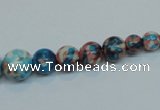 CRF40 15.5 inches multi sizes round dyed rain flower stone beads wholesale