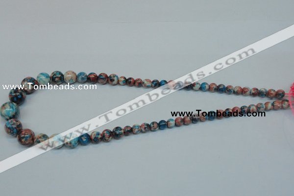 CRF40 15.5 inches multi sizes round dyed rain flower stone beads wholesale