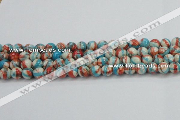 CRF402 15.5 inches 12mm round dyed rain flower stone beads wholesale