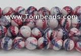 CRF404 15.5 inches 4mm round dyed rain flower stone beads wholesale