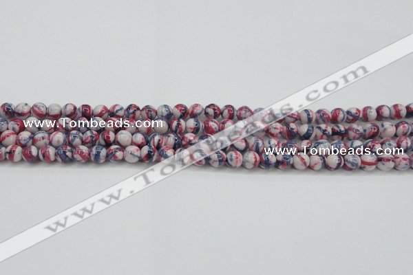 CRF404 15.5 inches 4mm round dyed rain flower stone beads wholesale