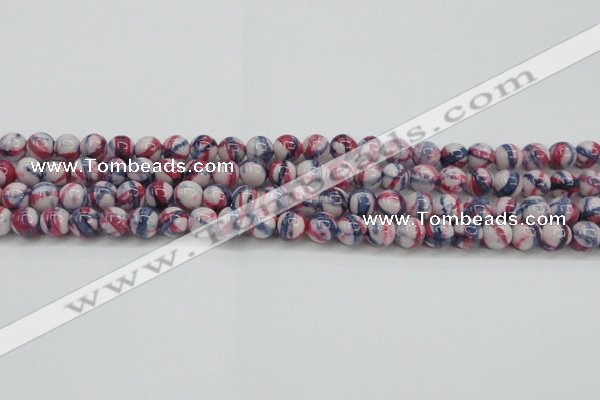 CRF406 15.5 inches 8mm round dyed rain flower stone beads wholesale