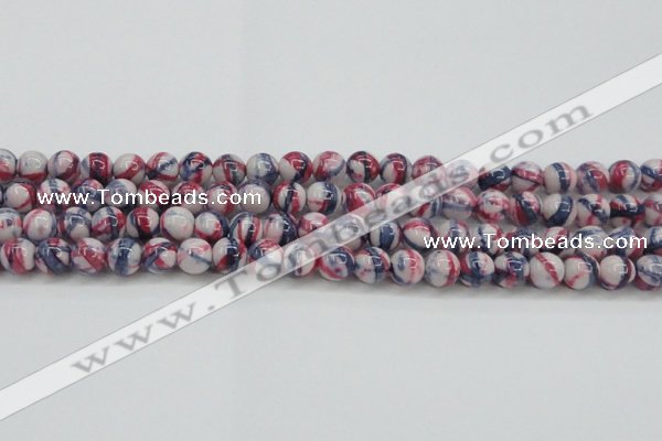 CRF407 15.5 inches 10mm round dyed rain flower stone beads wholesale