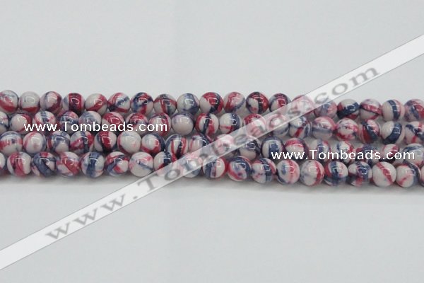 CRF408 15.5 inches 12mm round dyed rain flower stone beads wholesale