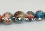 CRF41 15.5 inches multi sizes round dyed rain flower stone beads