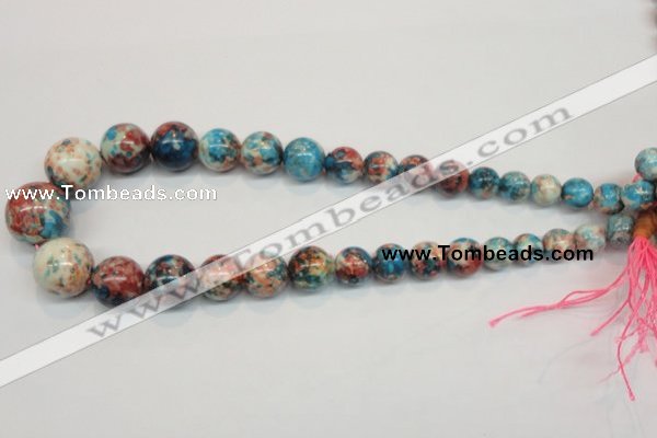 CRF41 15.5 inches multi sizes round dyed rain flower stone beads