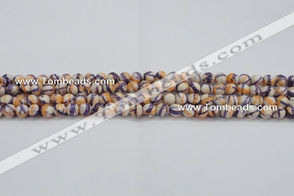 CRF410 15.5 inches 4mm round dyed rain flower stone beads wholesale