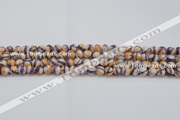 CRF411 15.5 inches 6mm round dyed rain flower stone beads wholesale