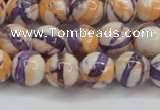 CRF413 15.5 inches 10mm round dyed rain flower stone beads wholesale