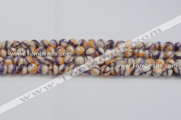 CRF413 15.5 inches 10mm round dyed rain flower stone beads wholesale