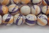 CRF414 15.5 inches 12mm round dyed rain flower stone beads wholesale