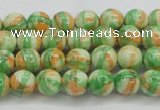 CRF416 15.5 inches 4mm round dyed rain flower stone beads wholesale