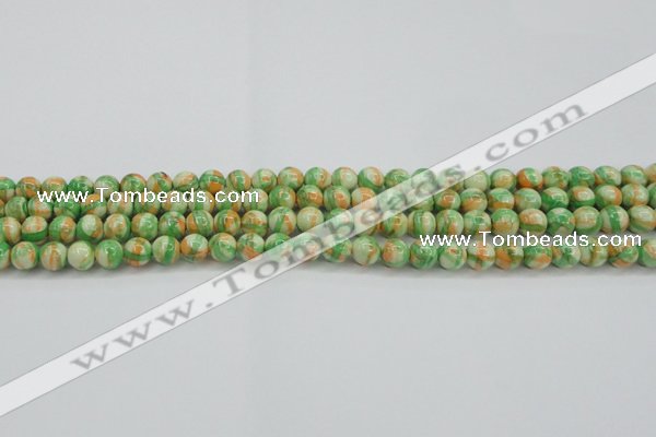 CRF416 15.5 inches 4mm round dyed rain flower stone beads wholesale