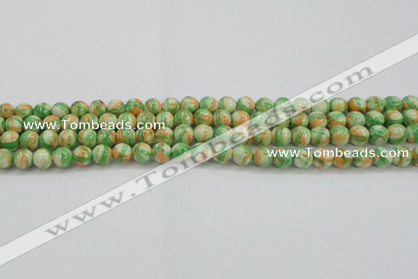 CRF417 15.5 inches 6mm round dyed rain flower stone beads wholesale