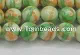 CRF420 15.5 inches 12mm round dyed rain flower stone beads wholesale