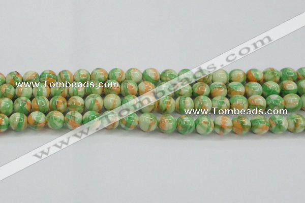 CRF420 15.5 inches 12mm round dyed rain flower stone beads wholesale