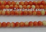 CRF437 15.5 inches 3mm round dyed rain flower stone beads wholesale