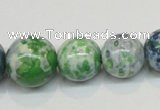 CRF52 15.5 inches multi sizes round dyed rain flower stone beads